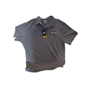 Under Armour Mens 2025 NCAA Final Four San Antonio Striped Polo Shirt Navy XL